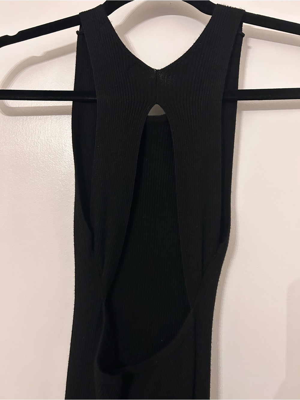 Mango Black Ribbed Midi Dress - Picture 3 of 4